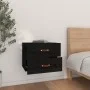Mesitas de noche de pared 2 uds negro 50x36x40 cm de vidaXL, Taquillas y armarios de almacenamiento - Ref: Foro24-820985, Pre...