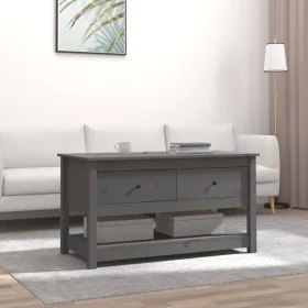 Mesa de centro de madera maciza de pino gris 102x49x55 cm de vidaXL, Mesas de centro - Ref: Foro24-820923, Precio: 111,72 €, ...