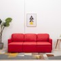 Sofá cama modular de 3 plazas cuero sintético rojo en Sofás | Comprar online en Foru.es