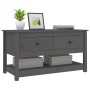 Mesa de centro de madera maciza de pino gris 102x49x55 cm de vidaXL, Mesas de centro - Ref: Foro24-820923, Precio: 112,97 €, ...