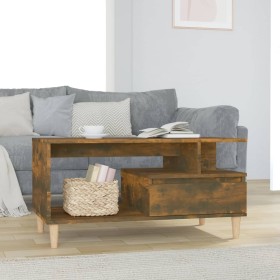Mesa de centro madera contrachapada roble ahumado 90x49x45 cm de vidaXL, Mesas de centro - Ref: Foro24-819617, Precio: 62,46 ...