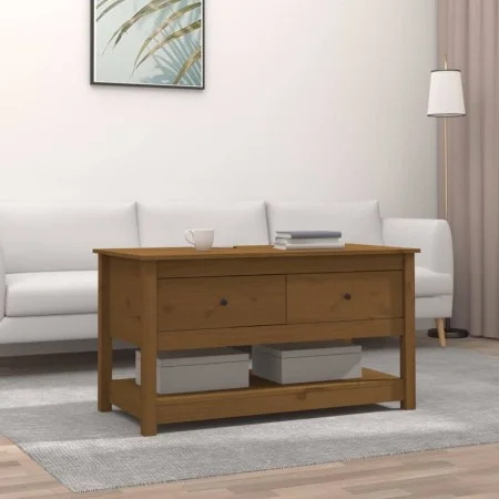 Mesa de centro madera maciza de pino marrón miel 102x49x55 cm de vidaXL, Mesas de centro - Ref: Foro24-820924, Precio: 99,84 ...