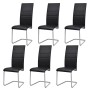 Sillas voladizas de comedor 6 unidades cuero sintético negro de vidaXL, Sillas de comedor - Ref: Foro24-272420, Precio: 356,0...