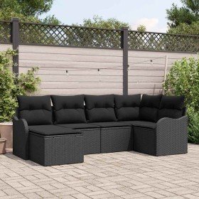 Conjunto de sofá de jardín 6 pcs Negro ratán sintético en Sofás de exterior | Comprar online en Foru.es