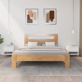 Mesitas de noche 2 uds madera contrachapada blanco 50x46x50 cm de vidaXL, Mesitas de noche - Ref: Foro24-819533, Precio: 70,7...