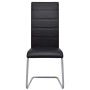 Sillas voladizas de comedor 6 unidades cuero sintético negro de vidaXL, Sillas de comedor - Ref: Foro24-272420, Precio: 356,0...