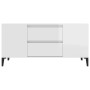 Mueble de TV madera contrachapada blanco brillo 102x44,5x50 cm de vidaXL, Muebles TV - Ref: Foro24-819606, Precio: 84,40 €, D...