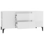 Mueble de TV madera contrachapada blanco brillo 102x44,5x50 cm de vidaXL, Muebles TV - Ref: Foro24-819606, Precio: 84,40 €, D...