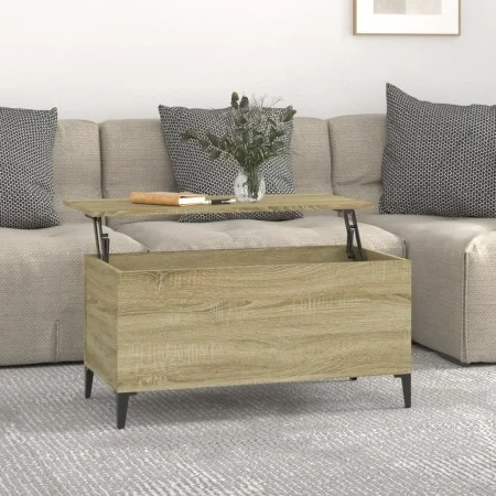 Mesa de centro madera contrachapada roble Sonoma 90x44,5x45 cm de vidaXL, Mesas de centro - Ref: Foro24-819591, Precio: 67,48...