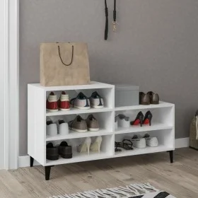 Mueble zapatero madera contrachapada blanco brillo 102x36x60 cm de vidaXL, Zapateros y organizadores de calzado - Ref: Foro24...