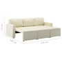 Sofá cama modular de 3 plazas cuero sintético color crema en Sofás | Comprar online en Foru.es