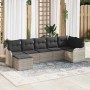 Conjunto de sofá de jardín 7 pcs Gris claro ratán sintético en Sofás de exterior | Comprar online en Foru.es