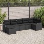 Conjunto de sofá de jardín 7 pcs Negro ratán sintético en Sofás de exterior | Comprar online en Foru.es