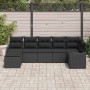 Conjunto de sofá de jardín 7 pcs Negro ratán sintético en Sofás de exterior | Comprar online en Foru.es