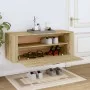 Mueble zapatero pared contrachapada roble Sonoma 100x35x38 cm de vidaXL, Zapateros y organizadores de calzado - Ref: Foro24-8...