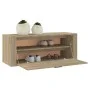 Mueble zapatero pared contrachapada roble Sonoma 100x35x38 cm de vidaXL, Zapateros y organizadores de calzado - Ref: Foro24-8...