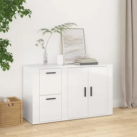 Hochglanzweißes Sperrholz-Sideboard 100 x 33 x 59,5 cm von vidaXL, Sideboards - Ref: Foro24-820998, Preis: 103,91 €, Rabatt: %