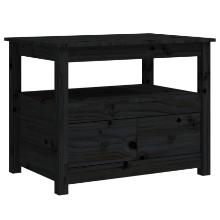 Mesa de centro de madera maciza de pino negro 71x49x55 cm de vidaXL, Mesas de centro - Ref: Foro24-820940, Precio: 104,79 €, ...