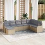 Conjunto de sofá de jardín 8 pcs Beige ratán sintético en Sofás de exterior | Comprar online en Foru.es