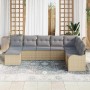 Conjunto de sofá de jardín 8 pcs Beige ratán sintético en Sofás de exterior | Comprar online en Foru.es
