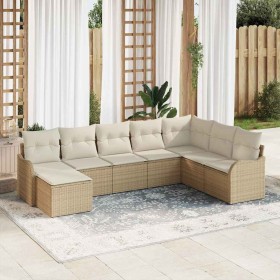 Conjunto de sofá de jardín 8 pcs Beige ratán sintético en Sofás de exterior | Comprar online en Foru.es