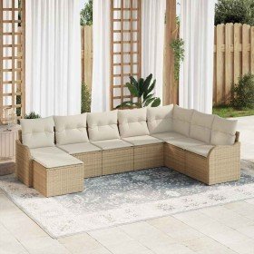 Conjunto de sofá de jardín 8 pcs Beige ratán sintético en Sofás de exterior | Comprar online en Foru.es