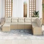 Conjunto de sofá de jardín 8 pcs Beige ratán sintético en Sofás de exterior | Comprar online en Foru.es