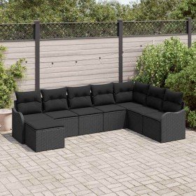 Conjunto de sofá de jardín 8 pcs Negro ratán sintético en Sofás de exterior | Comprar online en Foru.es