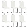 Sillas voladizas de comedor 6 unidades cuero sintético blanco de vidaXL, Sillas de comedor - Ref: Foro24-275464, Precio: 348,...