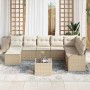Conjunto de sofá de jardín con cojín 9 pcs Beige Poliratán en Sofás de exterior | Comprar online en Foru.es