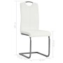 Sillas voladizas de comedor 6 unidades cuero sintético blanco de vidaXL, Sillas de comedor - Ref: Foro24-275464, Precio: 348,...
