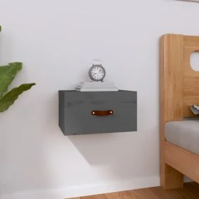 Grauer wandmontierter Nachttisch 40x29,5x22 cm von vidaXL, Schließfächer und Lagerschränke - Ref: Foro24-820990, Preis: 30,75...