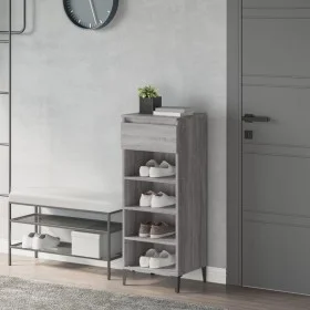 Mueble zapatero madera contrachapada gris Sonoma 40x36x105 cm de vidaXL, Zapateros y organizadores de calzado - Ref: Foro24-8...