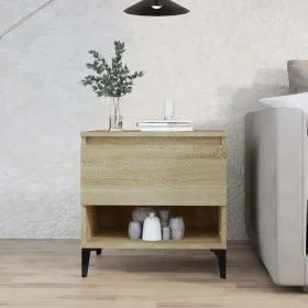 Mesa auxiliar madera contrachapada roble Sonoma 50x46x50 cm de vidaXL, Mesas auxiliares - Ref: Foro24-819554, Precio: 45,62 €...