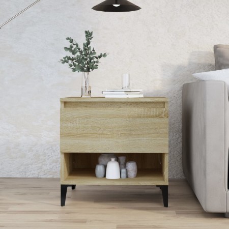 Mesa auxiliar madera contrachapada roble Sonoma 50x46x50 cm de vidaXL, Mesas auxiliares - Ref: Foro24-819554, Precio: 46,23 €...