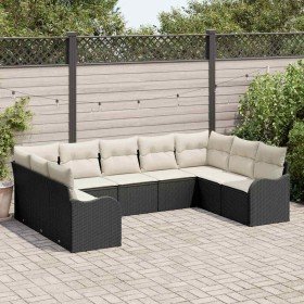 Conjunto de sofá de jardín 9 pcs Negro ratán sintético en Sofás de exterior | Comprar online en Foru.es