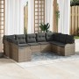 Conjunto de sofá de jardín 9 pcs Gris ratán sintético en Sofás de exterior | Comprar online en Foru.es