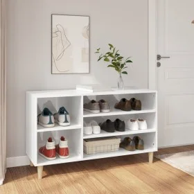 Mueble zapatero madera contrachapada blanco brillo 102x36x60 cm de vidaXL, Zapateros y organizadores de calzado - Ref: Foro24...