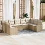 Conjunto de sofá de jardín 9 pcs Beige ratán sintético en Sofás de exterior | Comprar online en Foru.es