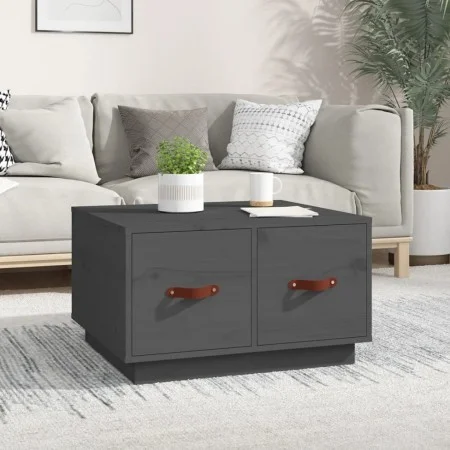 Mesa de centro de madera maciza de pino gris 60x53x35 cm de vidaXL, Mesas de centro - Ref: Foro24-820968, Precio: 71,12 €, De...