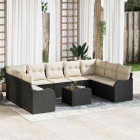 Conjunto de sofá de jardín 10 pcs Negro ratán sintético en Sofás de exterior | Comprar online en Foru.es