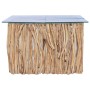 Mesa de centro con superficie de vidrio teca maciza 66x66x40 cm en Mesas de centro | Comprar online en Foru.es