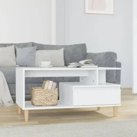 Mesa de centro madera contrachapada blanco brillo 90x49x45 cm de vidaXL, Mesas de centro - Ref: Foro24-819614, Precio: 72,60 ...