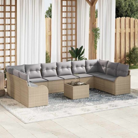 Conjunto de sofá de jardín Beige ratán sintético en Sofás de exterior | Comprar online en Foru.es