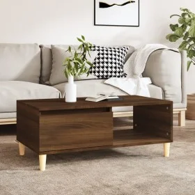 Mesa de centro madera contrachapada marrón roble 90x50x36,5 cm de vidaXL, Mesas de centro - Ref: Foro24-821051, Precio: 45,11...