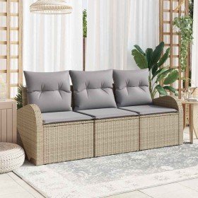 Conjunto de sofá de jardín Beige ratán sintético en Sofás de exterior | Comprar online en Foru.es