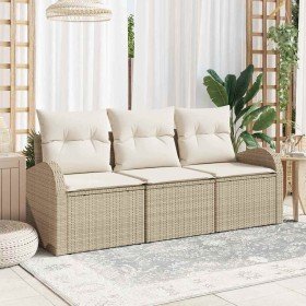 Conjunto de sofá de jardín Beige ratán sintético en Sofás de exterior | Comprar online en Foru.es