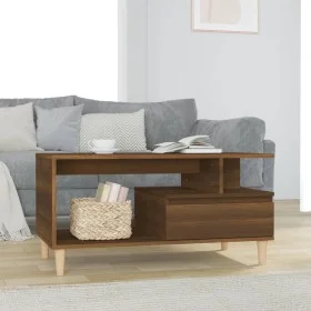 Mesa de centro madera contrachapada roble marrón 90x49x45 cm de vidaXL, Mesas de centro - Ref: Foro24-819619, Precio: 63,65 €...