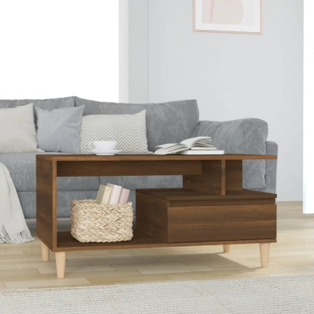 Mesa de centro madera contrachapada roble marrón 90x49x45 cm de vidaXL, Mesas de centro - Ref: Foro24-819619, Precio: 64,37 €...