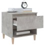 Mesita de noche madera contrachapada gris hormigón 50x46x50 cm de vidaXL, Mesitas de noche - Ref: Foro24-819540, Precio: 43,4...